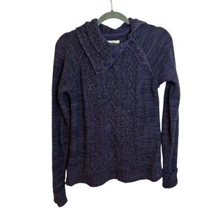 Sonoma Marled Purple Cable Knit Sweater